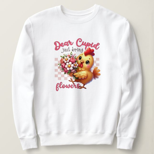 Moletom Pintinho giro com Dia de os namorados engraçado co (Frente do Design)