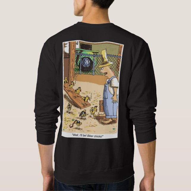 Moletom Pintinhos Biker camisola preta (Verso)