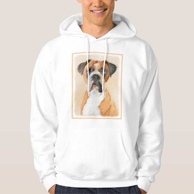 Moletom Pintura de Cachorro Boxer Original sem Corte Arte  (Frente)