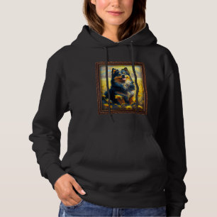 Moletom Pintura de Lapphund Finlandês Flor de Girassol Mãe