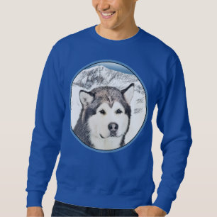 Moletom Pintura de Malamute no Alasca - Arte de Cachorro O