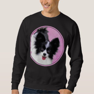 Moletom Pintura de Papillon (Branco e Preto) - Arte Canina