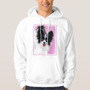 Moletom Pintura de Papillon (Branco e Preto) - Arte Canina