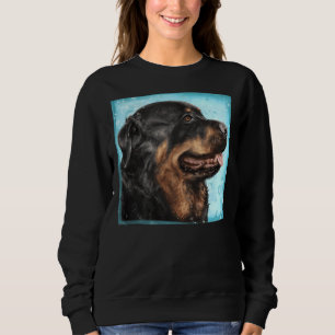 Moletom Pintura De Um Rottweiler Adorável Com Sua Língua