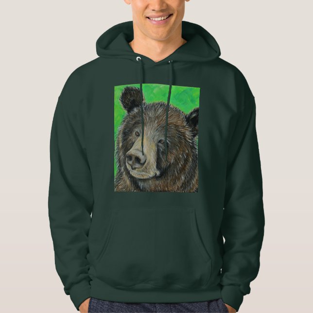 Moletom Pintura de Urso Marrom Pensativo (Frente)