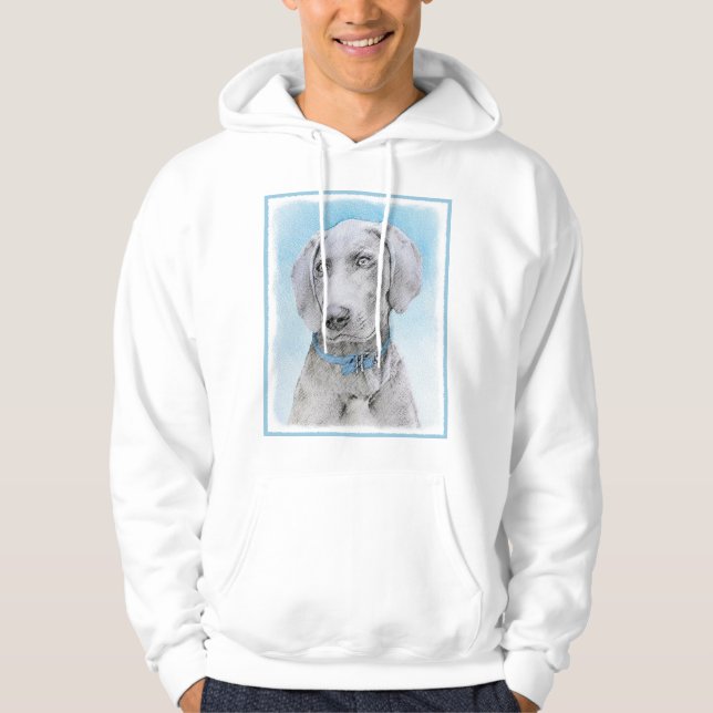 Moletom Pintura de Weimaraner - Arte de Cachorro Original (Frente)