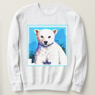 Moletom Pintura impressionante de um Cubo de Urso Polar. C