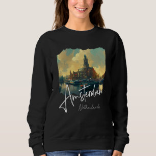 Moletom Pintura Retro Amsterdam Holanda Países Baixos Amst