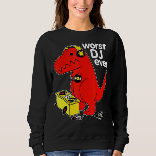 Moletom Pior Dj Já Engraçado T Rex Dinossaur Música Sarcás