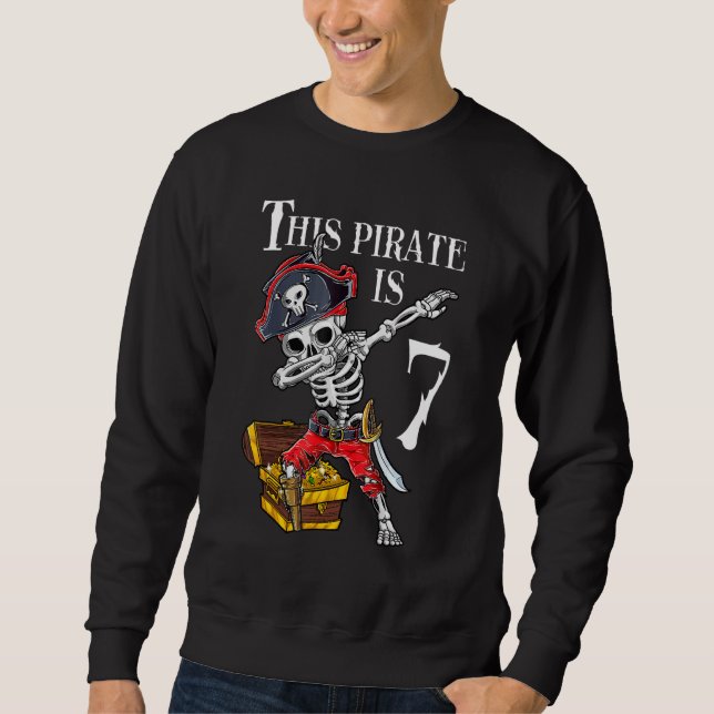 Moletom Pirata de 7 Anos de Idade Dabbing Pirates Treasur (Frente)