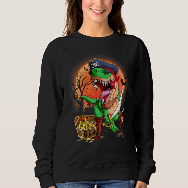 Moletom Pirata Dinossauro Rex Jackolantern Assustador de H (Frente)