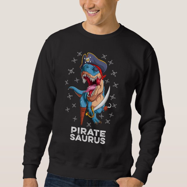Moletom Pirata Saurus T Rex Dinossaur Pirata Halloween (Frente)