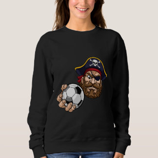 Moletom Pirate Cartoon Character Holding a Soccer Ball