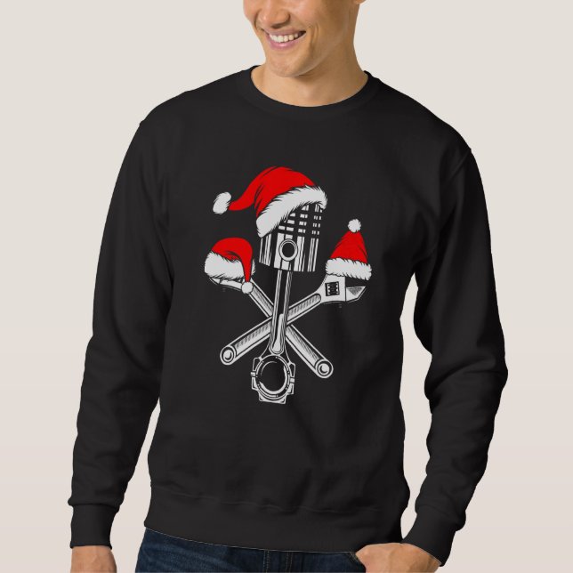 Moletom Piston Wrench Santa Hat Correspondência Mecânica d (Frente)