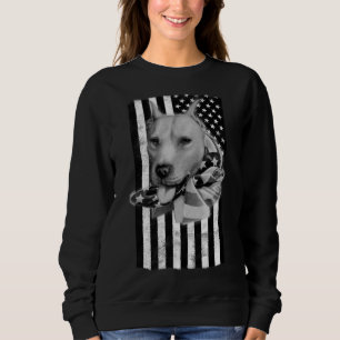 Moletom Pit Bull Dog On American Flag