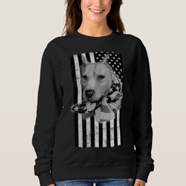 Moletom Pit Bull Dog On American Flag (Frente)