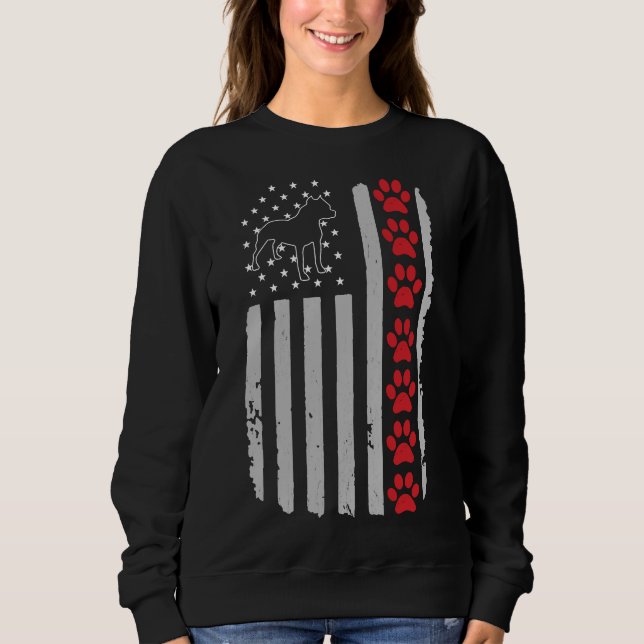 Moletom Pitbull American Flag Patriotic Pitbull Dog Lover (Frente)