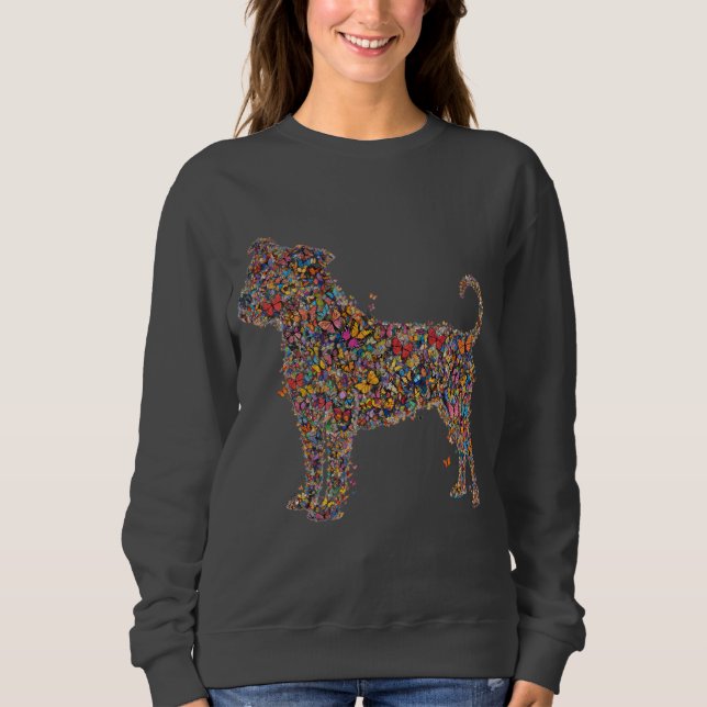 Moletom Pitbull Butterfly Silhouette Art | Bully Dog Lover (Frente)