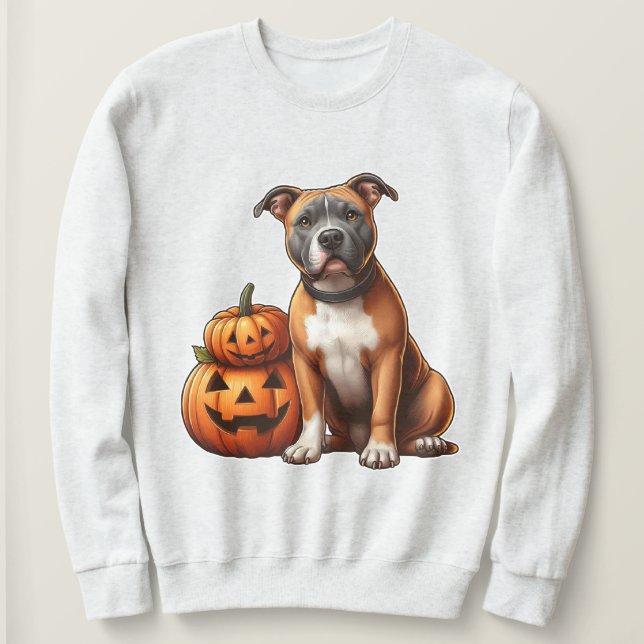 Moletom Pitbull com Bombas de Halloween (Frente do Design)