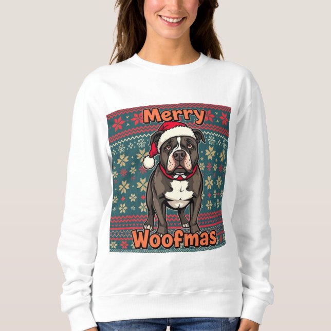 Moletom Pitbull Feliz Woofmas (Frente)