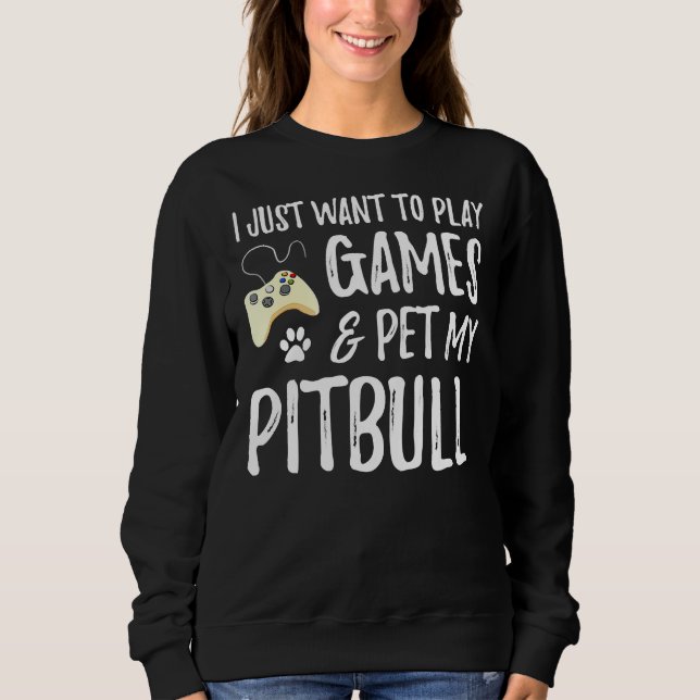 Moletom Pitbull Gamer Funny Pitbull Cachorro Mãe (Frente)