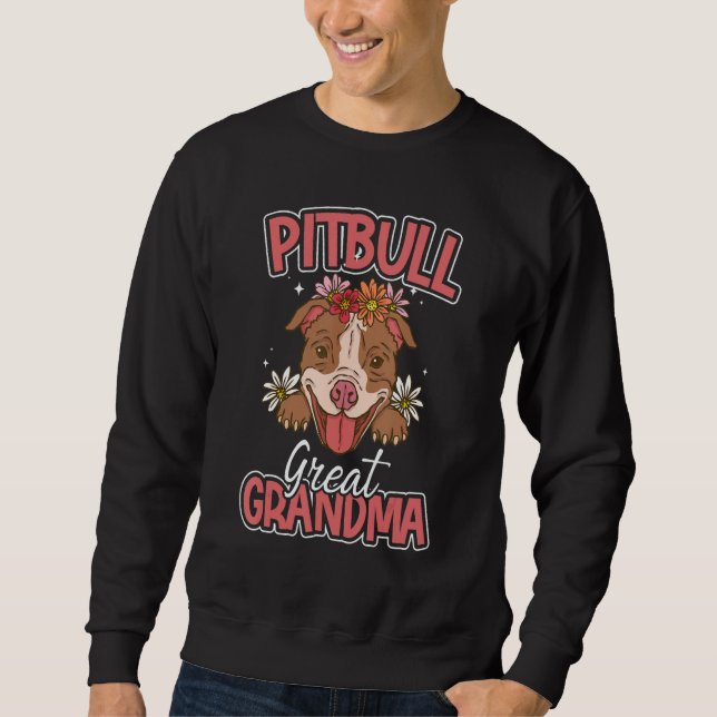 Moletom Pitbull Grandma Pittie Grandparents  Dog Mom Women (Frente)