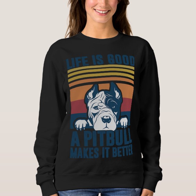 Moletom Pitbull Para Mulheres Meninas Cachorro Pai Cachorr (Frente)