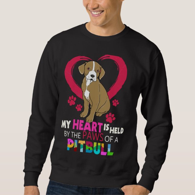 Moletom Pitbull Pit Bull Terrier Heart Na Paws Pitbull (Frente)