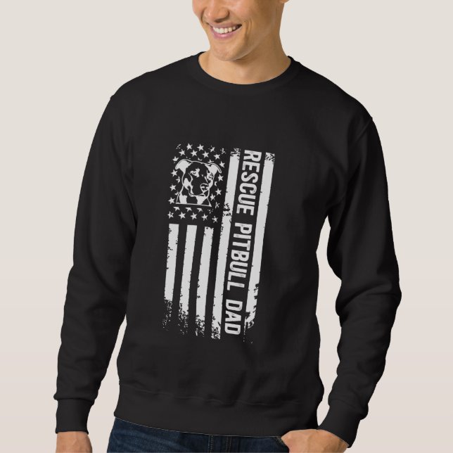 Moletom Pitbull Rescut Pai US Flag Pittie Rescue Pitbull A (Frente)