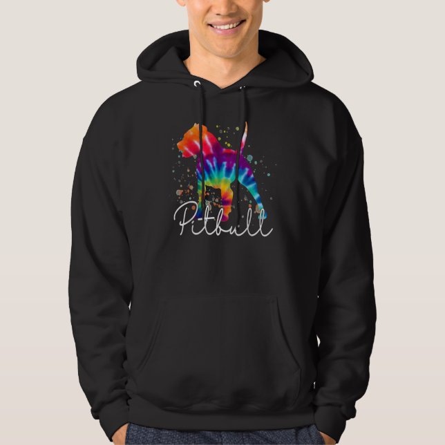 Moletom Pitbull Tie Dye Rainbow Dog Lover (Frente)