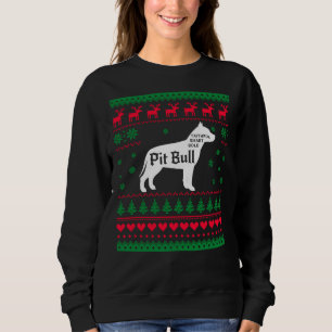 Moletom Pitbull Ugly Christmas Sweater Xmas Pitbull