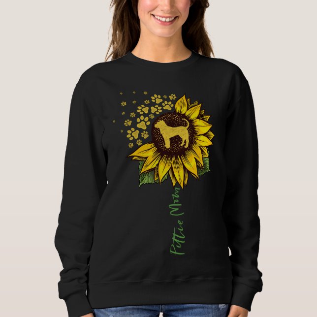 Moletom Pittie Mãe Sunflower Pitbull Dons Dons Dog Mãe (Frente)