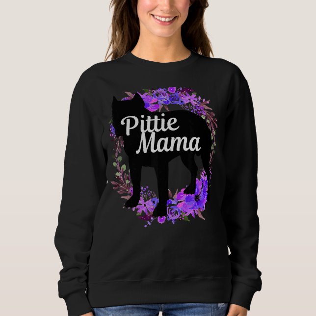 Moletom Pittie Mama Pitbull Pit Bull Cachorro Mãe Mãe 2 (Frente)