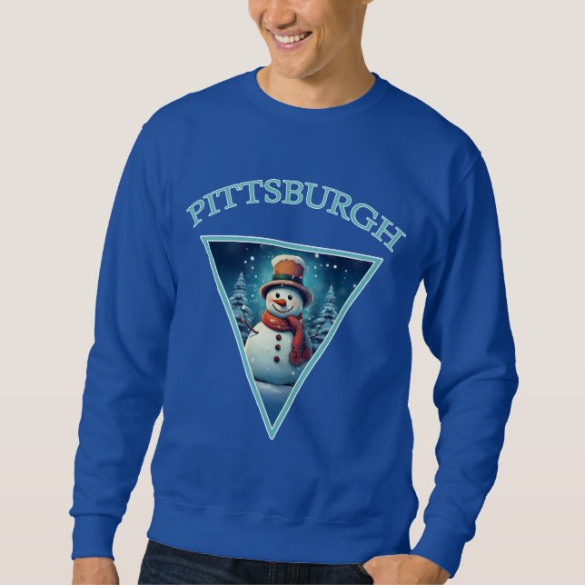 Moletom Pittsburgh Christmas Snowman (Frente)