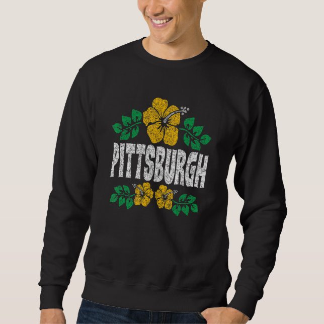 Moletom Pittsburgh Flowers Distressed Color Print (Frente)
