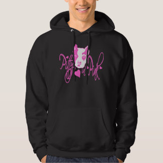 Moletom Pitty no Hoodie preto cor-de-rosa
