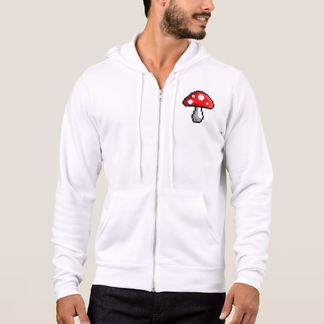 Moletom Pixel Mushroom Zip Hoodie (Frente)