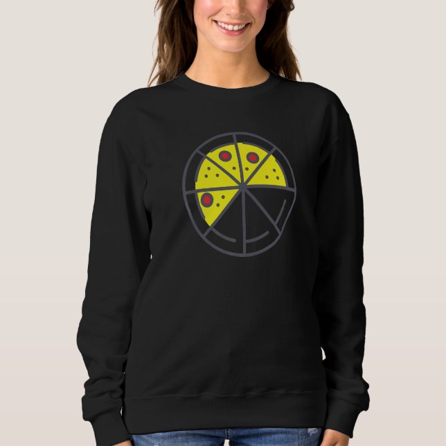 Moletom Pizza 5 Slices Cheese Pepperoni Funny Geometric Fo (Frente)