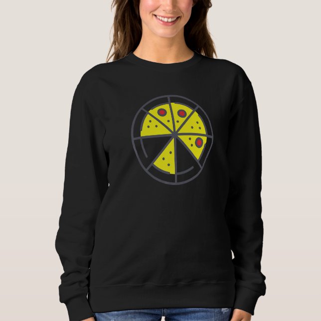 Moletom Pizza 6 Slices Cheese Pepperoni Funny Geometric Fo (Frente)
