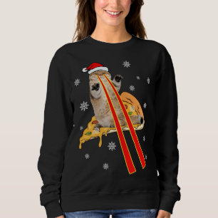 Moletom Pizza Cat Com Olhos Laser Engraçado Pizz Natal De
