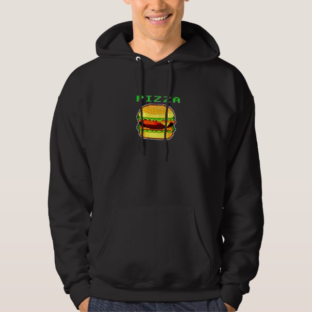 Moletom Pizza Cheeseburger 8 Bits Pixel 80s Gamer Ge Irôni (Frente)