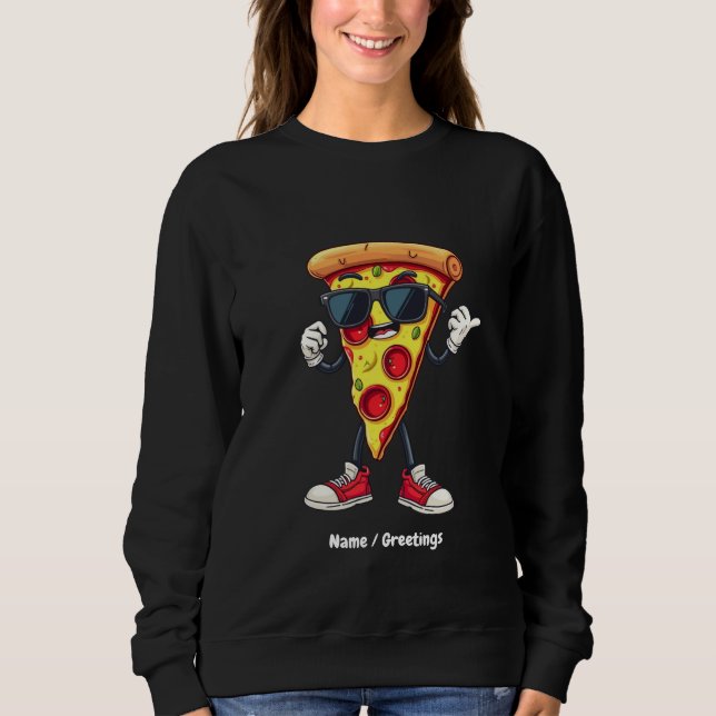 Moletom Pizza Dançante Fatia Uma Design Reprodutiva e Deli (Frente)
