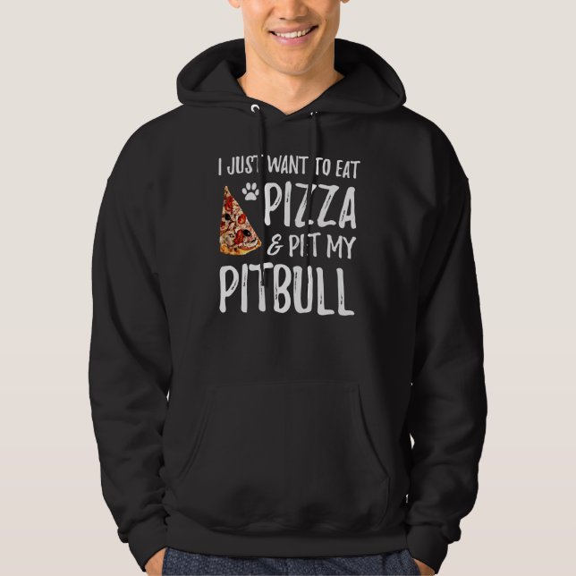 Moletom Pizza E Cachorro Engraçado De Pitbulny Mãe Ou Pai  (Frente)
