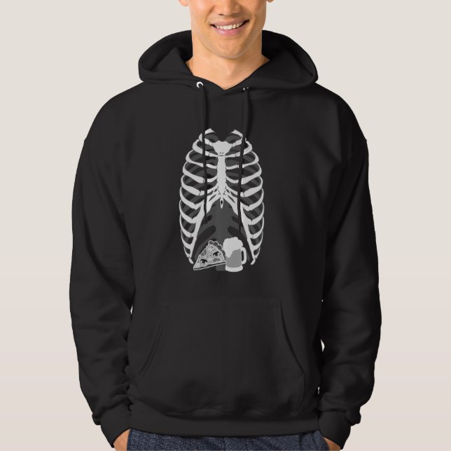 Moletom Pizza E Cerveja X Ray Belly Skeleton Halloween (Frente)