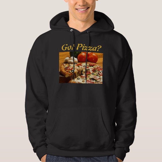 Moletom Pizza obtida? hoodie dos homens (Frente)