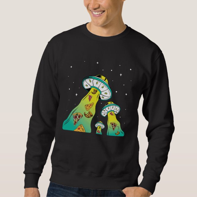 Moletom Pizza OVNI Alien Extraterrestre Comendo Pizza (Frente)