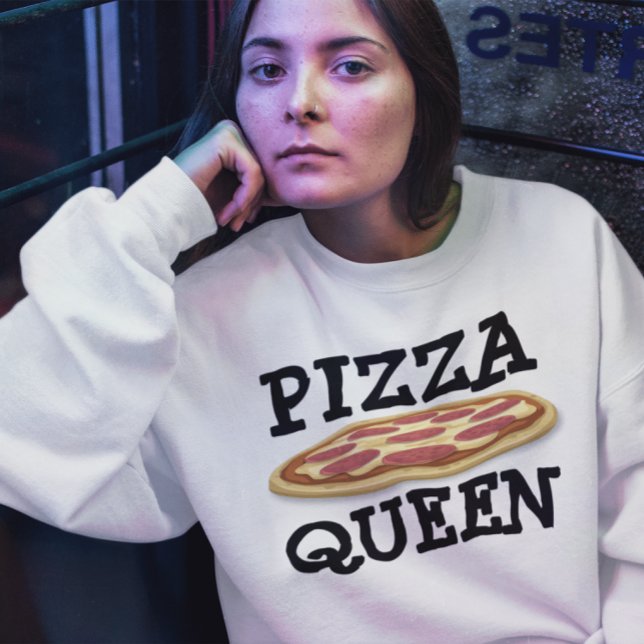 Moletom PIZZA RAINHA LADIES T-shirts FUNNY (Criador carregado)