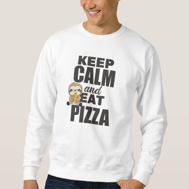 Moletom Pizza Sloth Pizza Alonga Engraçado Dizendo (Frente)