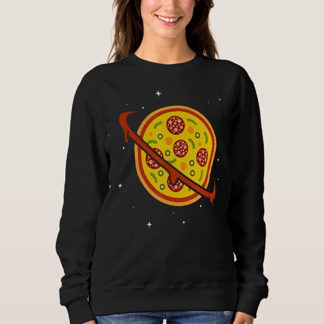 Moletom Pizza Space Saturn Planet Comida Humor Foodie (Frente)