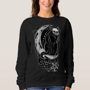 Moletom Placa Tarot Crescent Moon E Cat Graphic